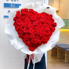 Bó hoa Hồng trái tim