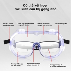 Kính bảo hộ Ams chống sương mù EN166 bằng PC (vừa kính cận) quy cách A2601