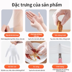 Găng tay PVC dùng 1 lần trong suốt hiệu: Ams model: A5101 Hộp 100 cái