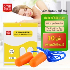 Nút bịt tai Ams bằng bọt có dây PU 37dB model:A302C túi 10 đôi