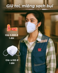 Combo khẩu trang bịt tai khi làm kho bãi tiếng ồn khói bụi 50 ngày