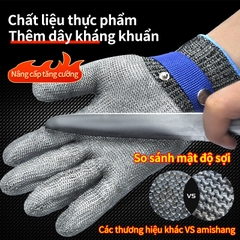 Găng tay Ams chống cắt 2 lớp cấp 5 thép 1706 316L