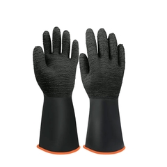 Găng tay cao su chống axit và kiềm hóa chất chống trơn có vây A535, A545, A555