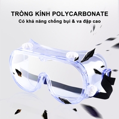 Kính bảo hộ Ams chống sương mù EN166 bằng PC (vừa kính cận) quy cách A2601