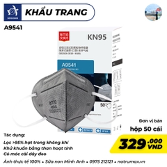Khẩu trang chống bụi KN95 (chứa than hoạt tính 5 lớp phòng covid hiệu AMS, Model: A9541, hộp 50 chiếc)