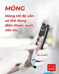 Găng tay y tế không bột màu trắng, hiệu: AMS, Model: A5208 (hộp 100 chiếc)