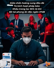 Combo khẩu trang bịt tai khi làm kho bãi tiếng ồn khói bụi 50 ngày