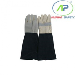 Găng tay da hàn vải bạt dài 45 cm