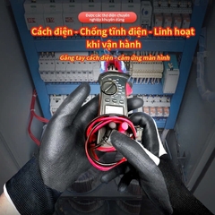 Găng tay Ams cách điện thợ điện, Găng tay cách nhiệt màn hình cảm ứng Nitrile siêu mỏng, Điện áp chịu được bền bỉ 400V 8mA Model: AMS502