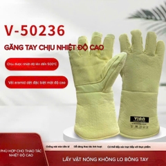 Găng tay chịu nhiệt Vian 500 độ màu vàng be V-50236