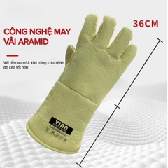 Găng tay chịu nhiệt Vian 500 độ màu vàng be V-50236