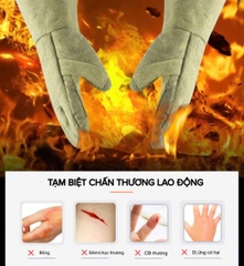 Găng tay chịu nhiệt Vian 500 độ màu vàng be V-50236