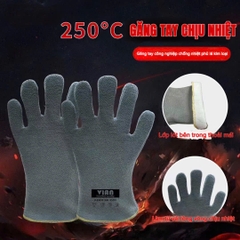 Găng tay chịu nhiệt Vian 250 độ màu xám tro lông chuột V-25032