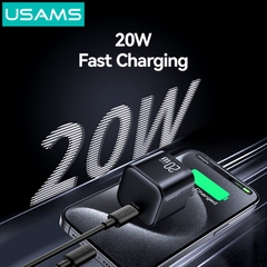 USAMS CC267 20W GaN Mini Fast Charger (US) - JC Series - Black