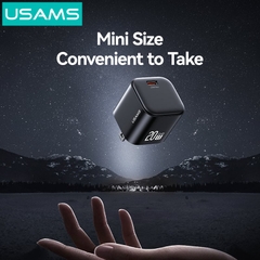 USAMS CC267 20W GaN Mini Fast Charger (US) - JC Series - Black