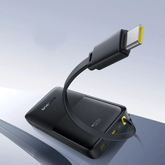 Pin sạc dự phòng OS-Baseus Bipow 2 Digital Display Power Bank With Built-in USB-C Cable 20000mah 20W Cluster Black