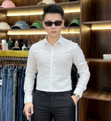 Sơ mi trắng kẻ chìm cao cấp SM-66688