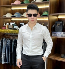 Sơ mi trắng kẻ chìm cao cấp SM-66690