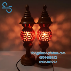 2 CÂY ĐÈN CẦY GỖ TRÀM 36CM (3 MÀU)
