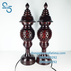 2 CÂY ĐÈN CẦY GỖ TRÀM 36CM (3 MÀU)