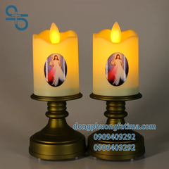 2 CÂY NẾN ĐIỆN TỬ CÓ CHÂN ĐẾ 5x13,5 cm