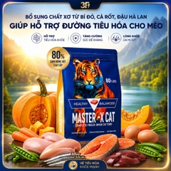 Thức ăn cho mèo MASTER–XCAT mới 1kg Công thức 3 loại thịt sấy: Thịt gà, thịt xương, tôm krill