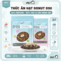 Hạt Donut D90K PetQ Cho Mèo Con 200g - 90% Thịt & Dầu Động Vật, 40% Protein, Không Ngũ Cốc