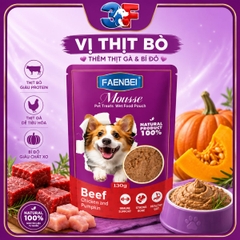 Pate Mousse Faenbei Cho Chó 130g Cao Cấp - Thức Ăn Ướt Dễ Tiêu Hóa, Bổ Sung Prebiotics & Omega 3