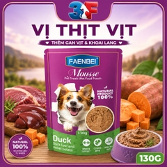 Pate Mousse Faenbei Cho Chó 130g Cao Cấp - Thức Ăn Ướt Dễ Tiêu Hóa, Bổ Sung Prebiotics & Omega 3