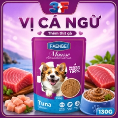 Pate Mousse Faenbei Cho Chó 130g Cao Cấp - Thức Ăn Ướt Dễ Tiêu Hóa, Bổ Sung Prebiotics & Omega 3