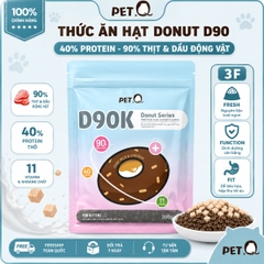 Hạt Donut D90K PetQ Cho Mèo Con 200g - 90% Thịt & Dầu Động Vật, 40% Protein, Không Ngũ Cốc
