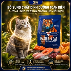 Thức ăn cho mèo MASTER–XCAT mới 1kg Công thức 3 loại thịt sấy: Thịt gà, thịt xương, tôm krill
