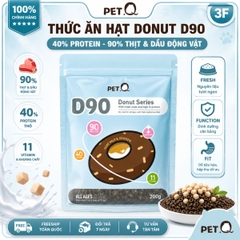 Hạt Donut D90K PetQ Cho Mèo Con 200g - 90% Thịt & Dầu Động Vật, 40% Protein, Không Ngũ Cốc
