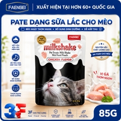 Pate Sữa Lắc Faenbei Cho Mèo 85g Vị Gà - Milkshake Dễ Tiêu, Bổ Sung Vitamin & Omega 6