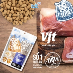 👉 Thức Ăn Mèo Sấy Thăng Hoa Catidea Freeze Dried Raw 4 Vị – Thịt Tươi 98% Protein Cao | 3FStore