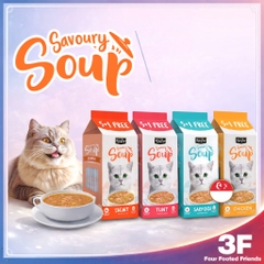 🔥 Súp Thưởng Cho Mèo Kit Cat Savoury Soup 50g Vị Cá Hồi – Bổ Sung Nước, Topping Cá Hồi Thật, Không Chất Bảo Quản
