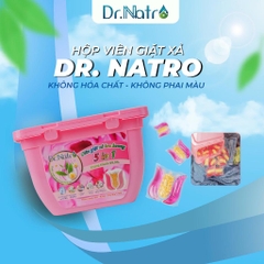 Viên giặt xả lưu hương 5in1  DR NATRO Hoa Sen Hồng hộp 30 gói 15g