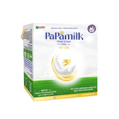 Sản phẩm dinh dưỡng công thức với mục đích ăn bổ sung Papamilk Height & Gain chứa tổ yến dành cho trẻ từ 1-19 tuổi (Hộp 14 gói)