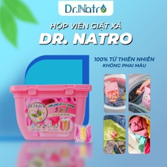Viên giặt xả lưu hương 5in1  DR NATRO Hoa Sen Hồng hộp 30 gói 15g
