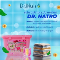 Viên giặt xả lưu hương 5in1  DR NATRO Hoa Sen Hồng hộp 30 gói 15g