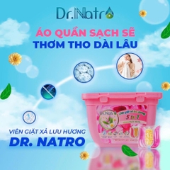 Viên giặt xả lưu hương 5in1  DR NATRO Hoa Sen Hồng hộp 30 gói 15g