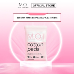 Bông Tẩy Trang 3 lớp cao cấp M.O.I 50 Miếng - MOI Cosmectics x Nutriway