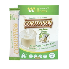 Combo Protein Thực Vật Cordypro, Cherry Extract Vitamin C, Wowmeal, Cần Tây Diệp Lục Nutriway Wellness Life Gift VN