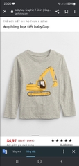 SALE - Áo kid Gap tay dài, hàng xuất xịn