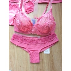 Set áo ngực ren hồng , hàng xuất xịn