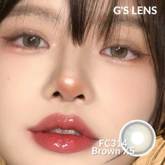 Lens Mắt Kính Áp Tròng Nâu Tự Nhiên Vân Xước Không Giãn Size Xs 14mm Có 0 Đến 7 Độ Cận Lệch Độ FC314 Brown G'S LENS