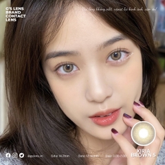 Lens Mắt Kính Áp Tròng Nâu Vân Tự Nhiên Xiria  Giãn Ít Có Từ 0 Đến 7 Độ Lệch Độ Size S 14.2mm