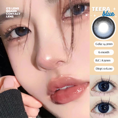 Kính áp tròng 6 tháng TEERA BLUE màu xanh dương tự nhiên giãn tròng nhỏ GTRENDY - MC38
