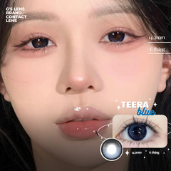 Kính áp tròng 6 tháng TEERA BLUE màu xanh dương tự nhiên giãn tròng nhỏ GTRENDY - MC38