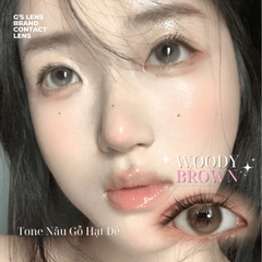 Kính áp tròng 6 tháng WOODY BROWN màu nâu tự nhiên giãn tròng nhỏ GTRENDY - MCK1